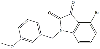 4-bromo-1-[(3-methoxyphenyl)methyl]-2,3-dihydro-1H-indole-2,3-dione Struktur