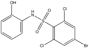 4-bromo-2,6-dichloro-N-(2-hydroxyphenyl)benzene-1-sulfonamide Struktur