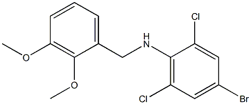 4-bromo-2,6-dichloro-N-[(2,3-dimethoxyphenyl)methyl]aniline Struktur