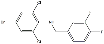 4-bromo-2,6-dichloro-N-[(3,4-difluorophenyl)methyl]aniline Struktur