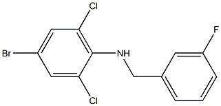 4-bromo-2,6-dichloro-N-[(3-fluorophenyl)methyl]aniline Struktur