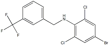 4-bromo-2,6-dichloro-N-{[3-(trifluoromethyl)phenyl]methyl}aniline Struktur