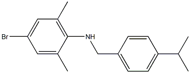 4-bromo-2,6-dimethyl-N-{[4-(propan-2-yl)phenyl]methyl}aniline Struktur