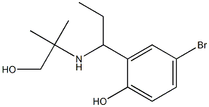 4-bromo-2-{1-[(1-hydroxy-2-methylpropan-2-yl)amino]propyl}phenol Struktur