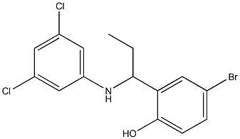 4-bromo-2-{1-[(3,5-dichlorophenyl)amino]propyl}phenol Struktur