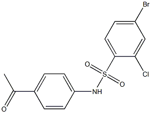 4-bromo-2-chloro-N-(4-acetylphenyl)benzene-1-sulfonamide Struktur