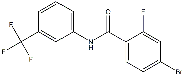 4-bromo-2-fluoro-N-[3-(trifluoromethyl)phenyl]benzamide Struktur