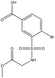 4-bromo-3-[(2-methoxy-2-oxoethyl)sulfamoyl]benzoic acid Struktur