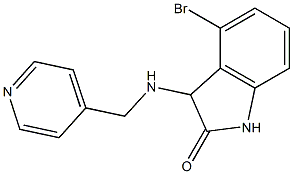 4-bromo-3-[(pyridin-4-ylmethyl)amino]-2,3-dihydro-1H-indol-2-one Struktur