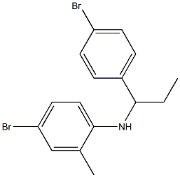 4-bromo-N-[1-(4-bromophenyl)propyl]-2-methylaniline Struktur