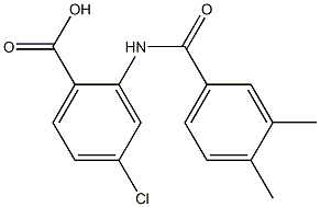 4-chloro-2-[(3,4-dimethylbenzene)amido]benzoic acid Struktur