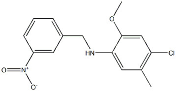 4-chloro-2-methoxy-5-methyl-N-[(3-nitrophenyl)methyl]aniline Struktur