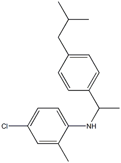 4-chloro-2-methyl-N-{1-[4-(2-methylpropyl)phenyl]ethyl}aniline Struktur