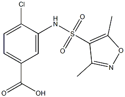 4-chloro-3-[(3,5-dimethyl-1,2-oxazole-4-)sulfonamido]benzoic acid Struktur