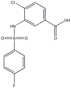 4-chloro-3-[(4-fluorobenzene)sulfonamido]benzoic acid Struktur