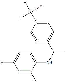 4-fluoro-2-methyl-N-{1-[4-(trifluoromethyl)phenyl]ethyl}aniline Struktur