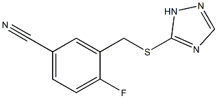 4-fluoro-3-[(1H-1,2,4-triazol-5-ylsulfanyl)methyl]benzonitrile Struktur