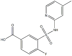 4-fluoro-3-[(4-methylpyridin-2-yl)sulfamoyl]benzoic acid Struktur