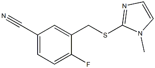 4-fluoro-3-{[(1-methyl-1H-imidazol-2-yl)sulfanyl]methyl}benzonitrile Struktur