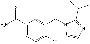 4-fluoro-3-{[2-(propan-2-yl)-1H-imidazol-1-yl]methyl}benzene-1-carbothioamide Struktur