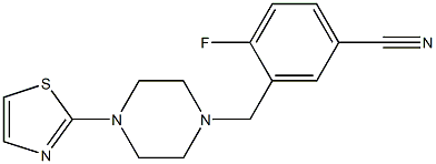 4-fluoro-3-{[4-(1,3-thiazol-2-yl)piperazin-1-yl]methyl}benzonitrile Struktur