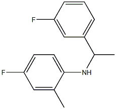 4-fluoro-N-[1-(3-fluorophenyl)ethyl]-2-methylaniline Struktur