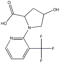 4-hydroxy-1-[3-(trifluoromethyl)pyridin-2-yl]pyrrolidine-2-carboxylic acid Struktur