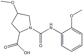 4-methoxy-1-{[(2-methoxyphenyl)amino]carbonyl}pyrrolidine-2-carboxylic acid Struktur