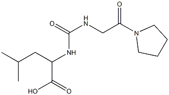 4-methyl-2-({[(2-oxo-2-pyrrolidin-1-ylethyl)amino]carbonyl}amino)pentanoic acid Struktur