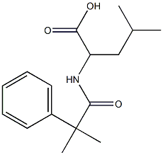 4-methyl-2-(2-methyl-2-phenylpropanamido)pentanoic acid Struktur