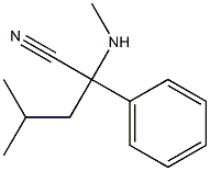 4-methyl-2-(methylamino)-2-phenylpentanenitrile Struktur