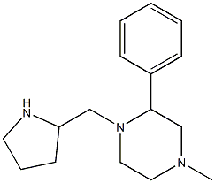 4-methyl-2-phenyl-1-(pyrrolidin-2-ylmethyl)piperazine Struktur