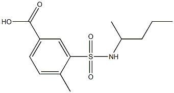 4-methyl-3-(pentan-2-ylsulfamoyl)benzoic acid Struktur