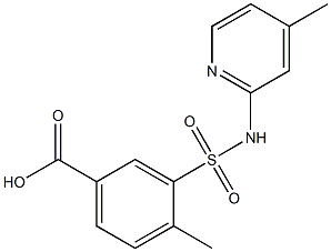 4-methyl-3-[(4-methylpyridin-2-yl)sulfamoyl]benzoic acid Struktur