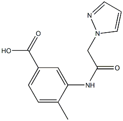 4-methyl-3-[2-(1H-pyrazol-1-yl)acetamido]benzoic acid Struktur