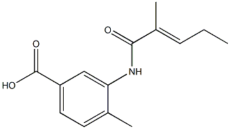 4-methyl-3-{[(2E)-2-methylpent-2-enoyl]amino}benzoic acid Struktur