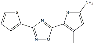 4-methyl-5-[3-(thiophen-2-yl)-1,2,4-oxadiazol-5-yl]thiophen-2-amine Struktur