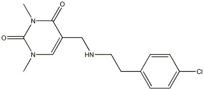 5-({[2-(4-chlorophenyl)ethyl]amino}methyl)-1,3-dimethyl-1,2,3,4-tetrahydropyrimidine-2,4-dione Struktur