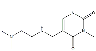 5-({[2-(dimethylamino)ethyl]amino}methyl)-1,3-dimethyl-1,2,3,4-tetrahydropyrimidine-2,4-dione Struktur