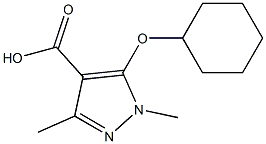 5-(cyclohexyloxy)-1,3-dimethyl-1H-pyrazole-4-carboxylic acid Struktur