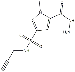 5-(hydrazinocarbonyl)-1-methyl-N-prop-2-ynyl-1H-pyrrole-3-sulfonamide Struktur