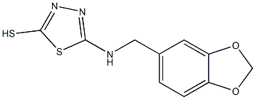 5-[(1,3-benzodioxol-5-ylmethyl)amino]-1,3,4-thiadiazole-2-thiol Struktur