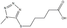 5-[(1-methyl-1H-1,2,3,4-tetrazol-5-yl)sulfanyl]pentanoic acid Struktur