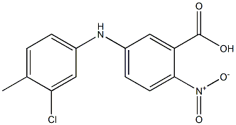 5-[(3-chloro-4-methylphenyl)amino]-2-nitrobenzoic acid Struktur