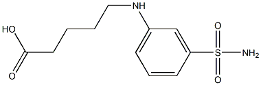 5-[(3-sulfamoylphenyl)amino]pentanoic acid Struktur