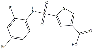 5-[(4-bromo-2-fluorophenyl)sulfamoyl]thiophene-3-carboxylic acid Struktur