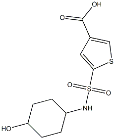 5-[(4-hydroxycyclohexyl)sulfamoyl]thiophene-3-carboxylic acid Struktur