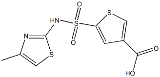 5-[(4-methyl-1,3-thiazol-2-yl)sulfamoyl]thiophene-3-carboxylic acid Struktur