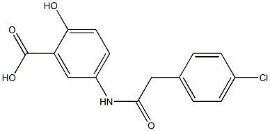 5-[2-(4-chlorophenyl)acetamido]-2-hydroxybenzoic acid Struktur