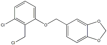 5-[3-chloro-2-(chloromethyl)phenoxymethyl]-2H-1,3-benzodioxole Struktur